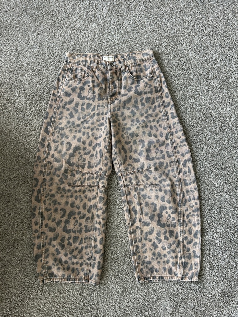 We The Free Leopard Print Barrel leg pants